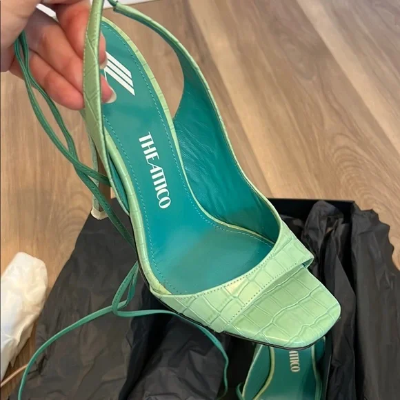 The Attico Green Strappy Sandals